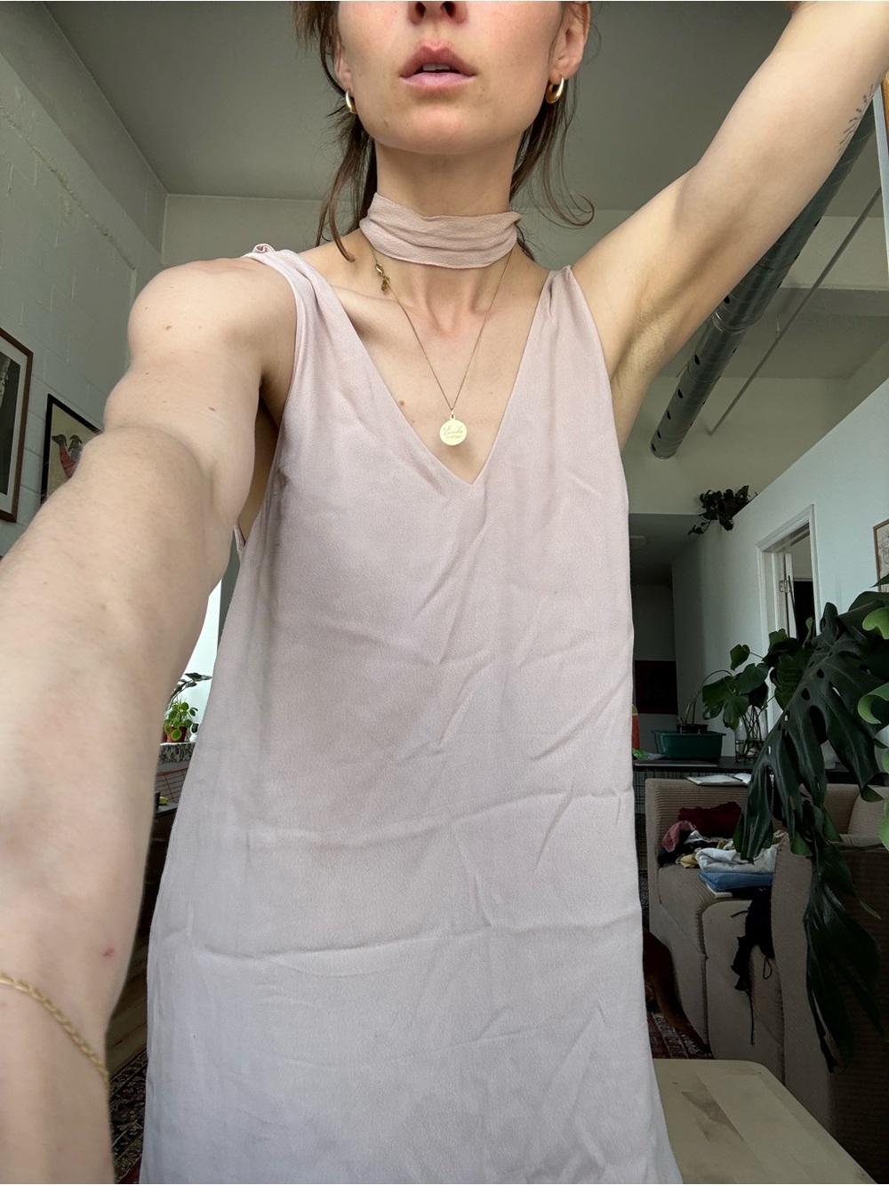 Wilfred Pale Blush Sleeveless Mini Dress